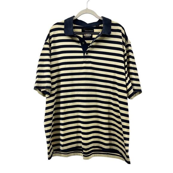 Greg Norman Play Dry Polo Shirt Striped Moisture‎ Wicking Golf Casual - Picture 1 of 8